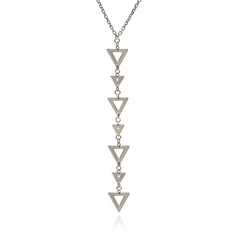 Dazzling Sterling Silver Triangle Charm Dangle Pendant